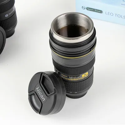 1PC 17.5x8cmN1Metal Необычная кружка объектив с крышкой металлическая камера в форме кружки для Кофе Чай воды DIY Canon EF 24-105 мм Подарочное украшение посуда для напитков - Цвет: 1PC 17.5x8cmN1Metal