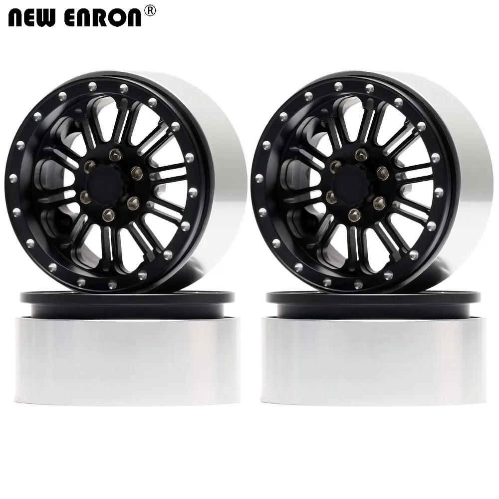 NEW ENRON 2.2 inch Alloy CNC Beadlock Wheels Hub 10 Spoke Rims 4Pcs for RC Crawler Car 1/10 SCX10 90046 90047 YETI TRX4 D90 T6