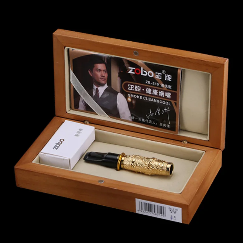 ZOBO сигаретный держатель фильтр цикл моющийся Дракон узор гравировка для мужской