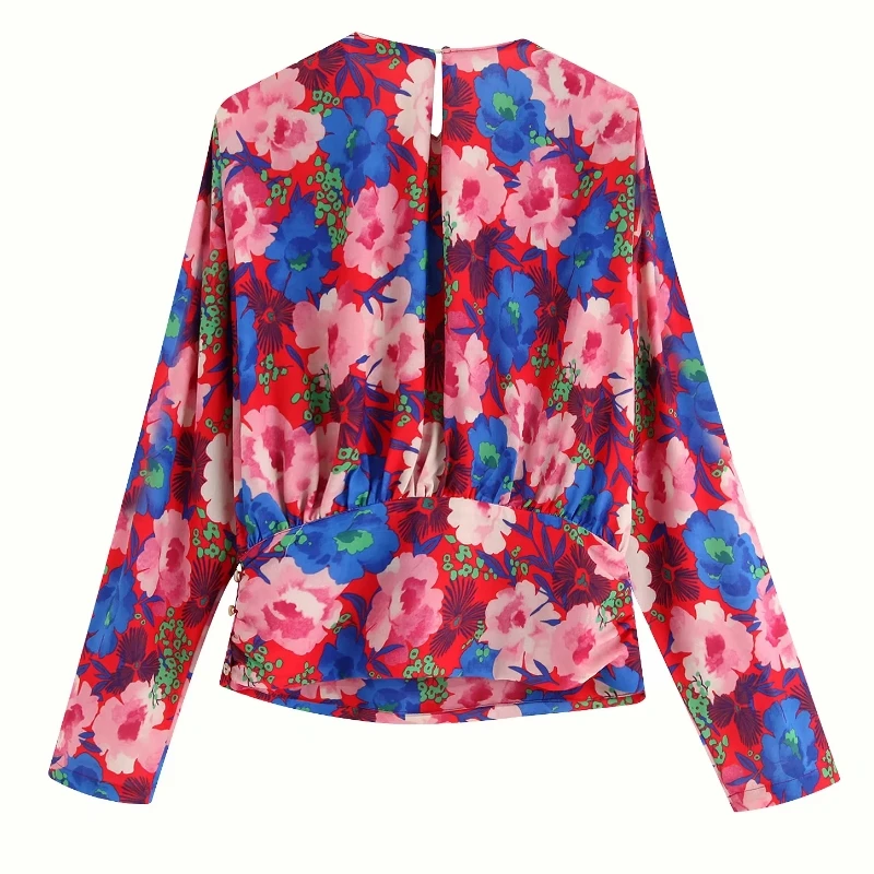 Новый женский винтажный цветной цветочный принт повседневное кимоно блузка