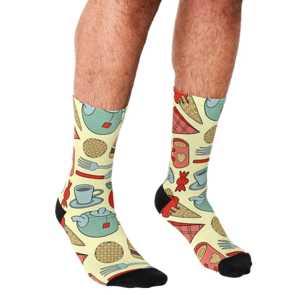 

2021 Men Socks harajuku Flora Cosmica Printed Happy hip hop Novelty Skateboard personality Crew Casual Crazy Funny Socks