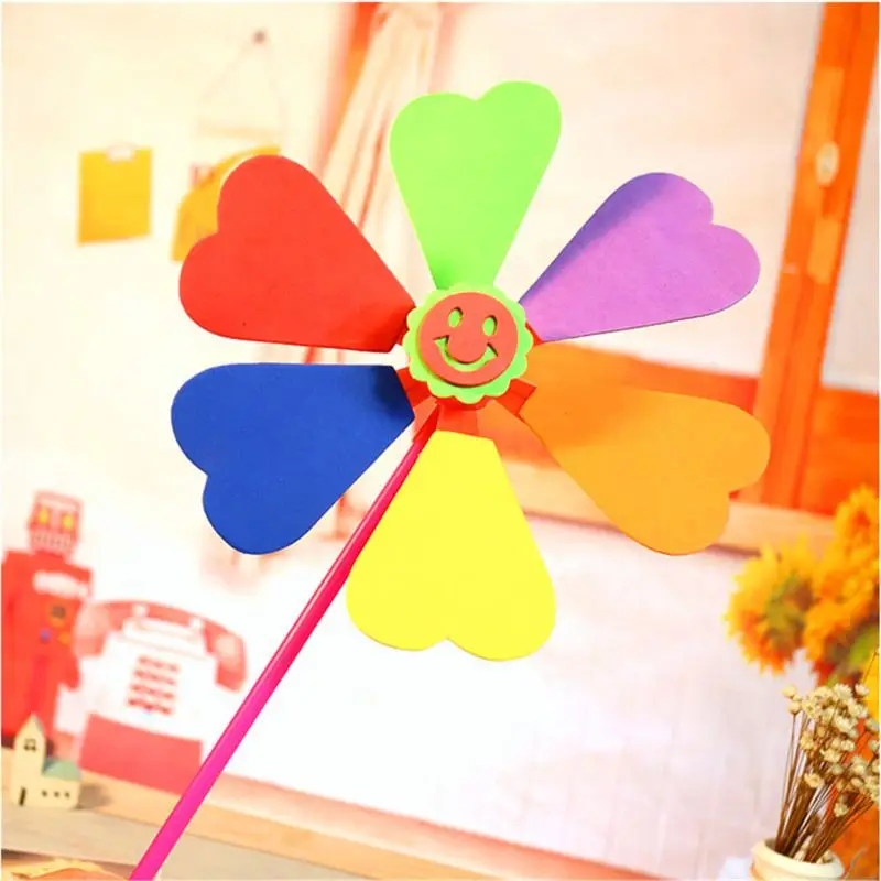 

6Pcs DIY EVA Windmill Pinwheel Wind Spinner Kids Toy Garden Lawn Party Decor Toy Kindergarten Wholesale Dropshipping