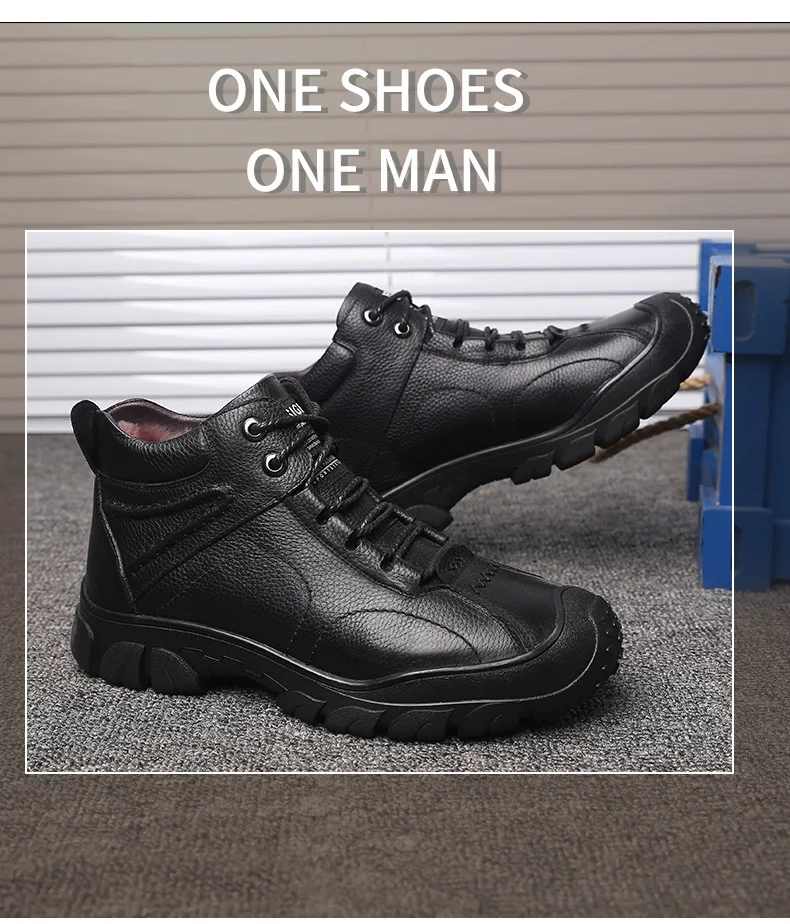 Reetene/мужские зимние ботинки; модные теплые кожаные ботильоны; зимние теплые мужские кроссовки; нескользящая зимняя обувь для мужчин