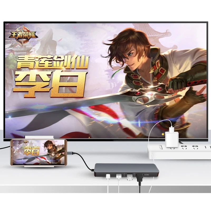 

USB C Type C HUB to USB 3.0 HDMI PD Charging RJ45 Gigabit Ethernet Adapter Type-C 5 in 1 Converter for Pro Window Mac OS