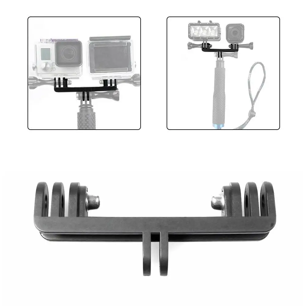 Double Bracket Bridge Dual Adapter Expansion 2 Mount Selfie Connector for GoPro Hero Sport Camera Part
