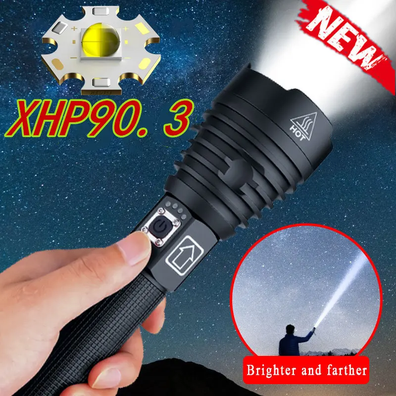 Aliexpress11.11 XHP90.3 самый мощный фонарик USB зум светодиодный фонарь XHP70.2 тактический 26650