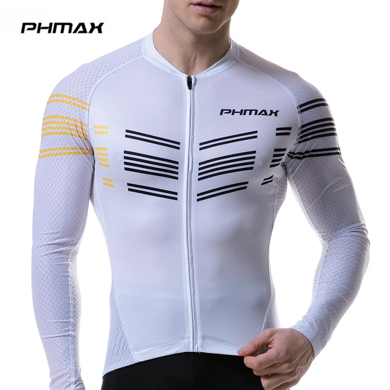 PHMAX длинный рукав Pro Велоспорт Джерси 100% полиэстер Maillot Ropa Ciclismo горный велосипед