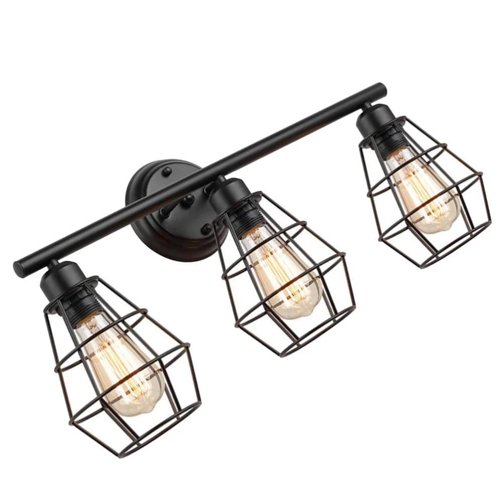 

1pc Vintage Wall Lamp Creative 3-head Vanity Light for Home Light Source