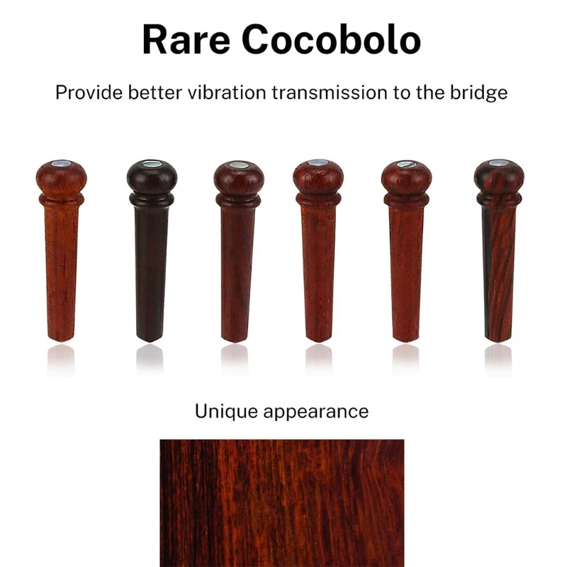 

null Wood Guitar Bridge Pins Acoustic Guitar Pegs Inlaid 3mm Abalone Dot with Guitar Pins Puller Remover Acoustic Guitar DIY