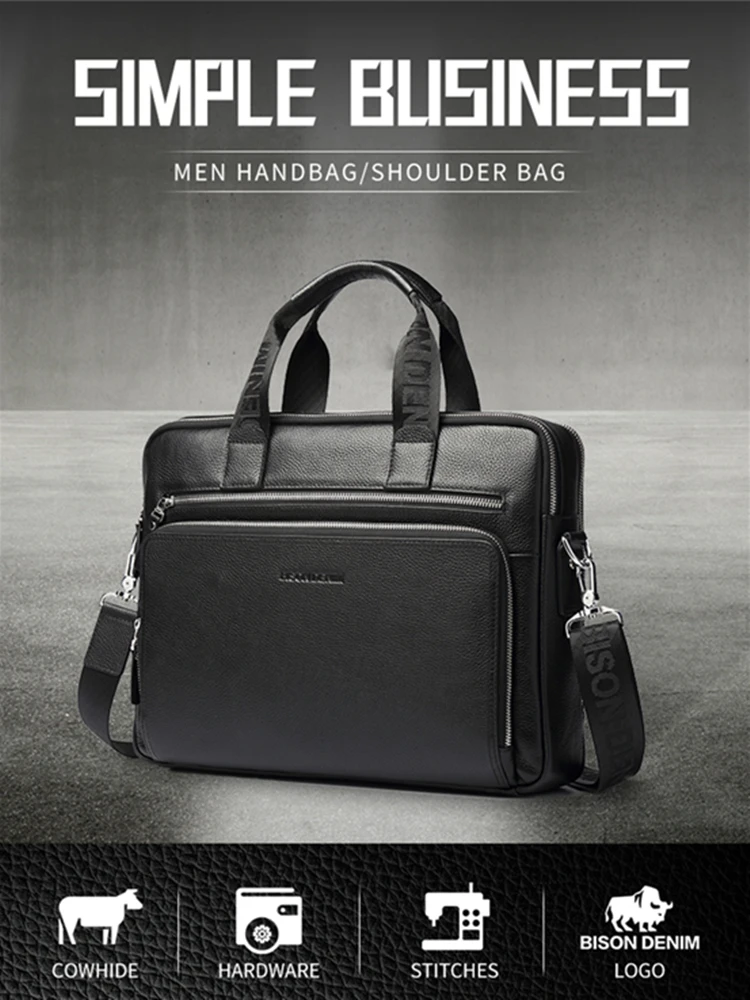 Мужские портфели из натуральной кожи BISON DE...