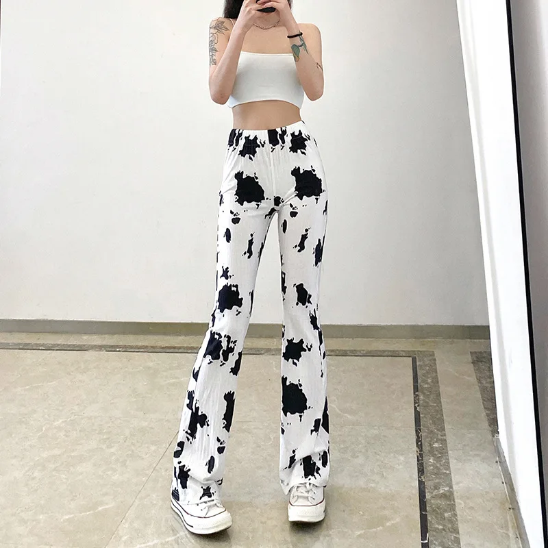 

Women's street hipsters, high waist cows, slim casual pants and trousers women's 2021