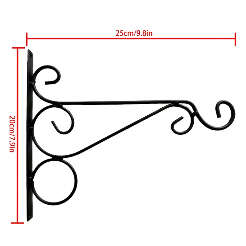 

T3EA Wall Light Hook Bracket Black Decorative Wall Hanger for Wind Chimes Garden Hang