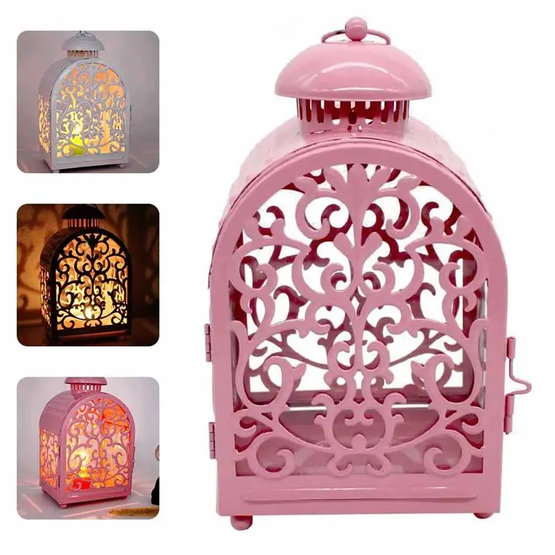 

Candle Holders Iron Birdcage Shape Candlestick Hanging Lantern Moroccan Vintage For Wedding Party Home Decor