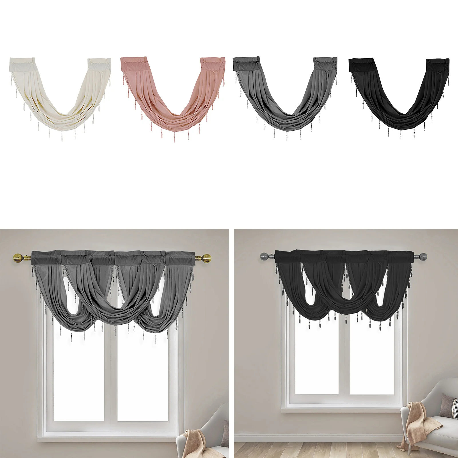 

Handmade Cafe Curtains Kitchen Curtain Valances Elegant Style Fashion for Home Bathroom Windows Small Curtains 1pc