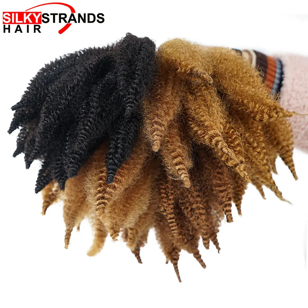 

8 Inch Afro Short Crochet Marley Braids Hair Synthetic Soft Twist Ombre Braiding Hair Extensions For Woman Silky Strands