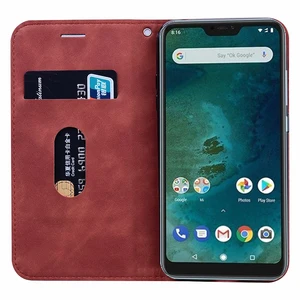 leather flip cover on celular ksiomi xiami xiomi mia2 lite a2lite m1805d1sg coque capa phone case for xiaomi mi a2 light hoesje free global shipping