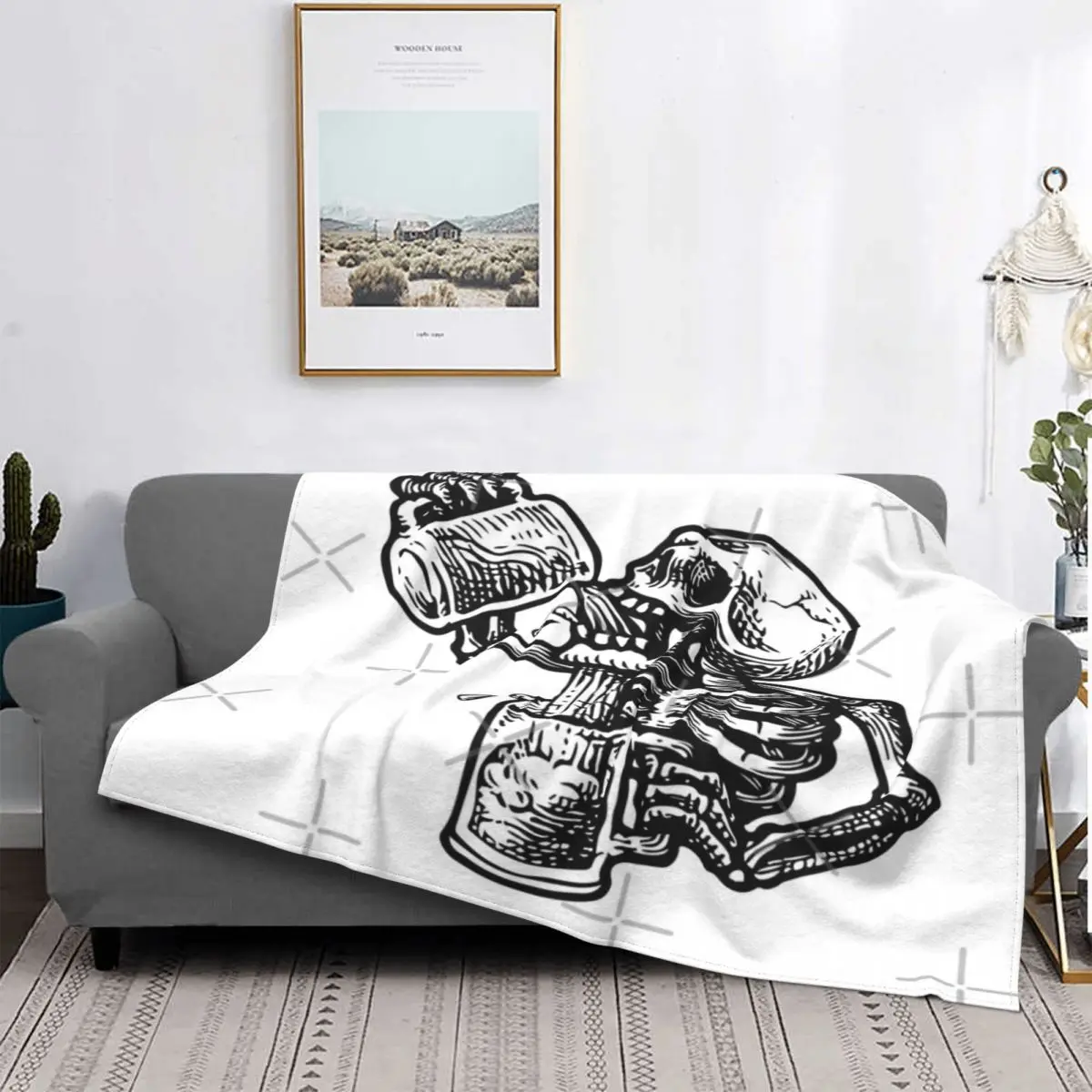 

Manta de calavera Drunk, para cama colcha, cubierta de cama a cuadros, colchas, manta de Picnic, colchas para cama