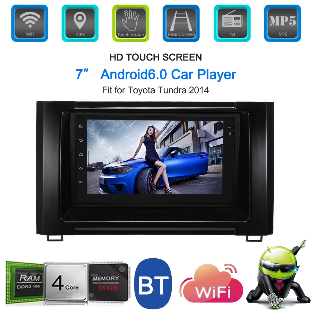 Автомагнитола 2 Din 7 дюймов Android 6 0 GPS навигация BT Wi Fi AM/FM подходит для Toyota Tundra
