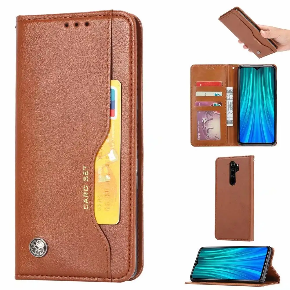 

Luxury High Quality Wallet With Card Slot Flip Cover Leather Case For Xiaomi Redmi Note 8 Pro 8T Note8 Anti-knock Protect Cases