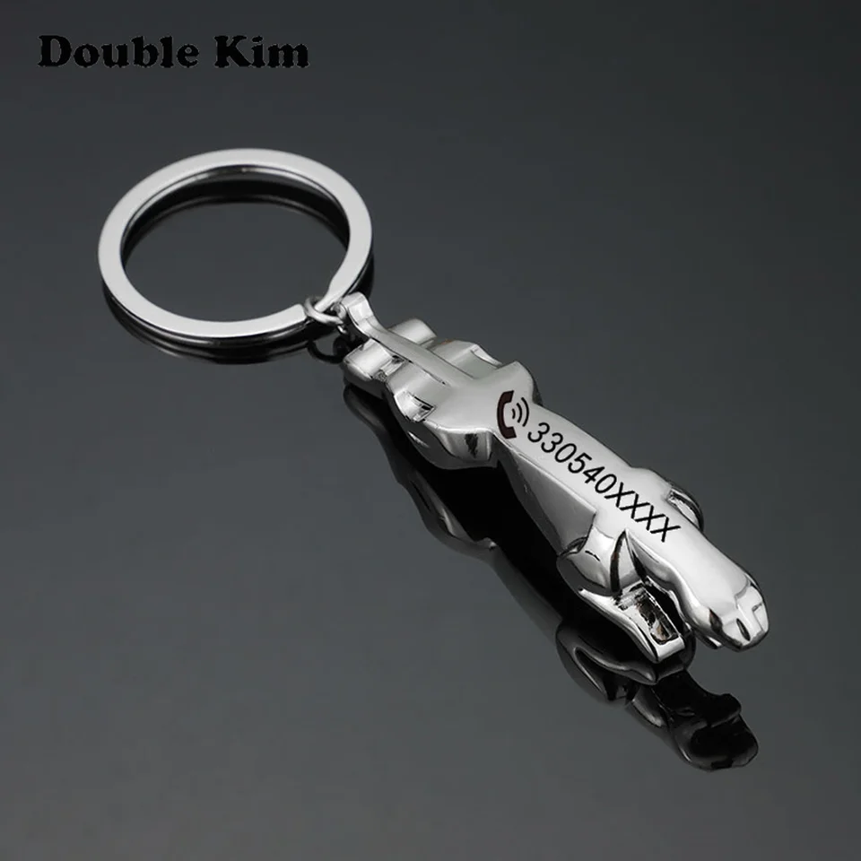 

Creative Leopard Car KeyChain Customized Antilost Key Chain Small Chic Keyring for Men Women DIY Engrave Name Customized Gift