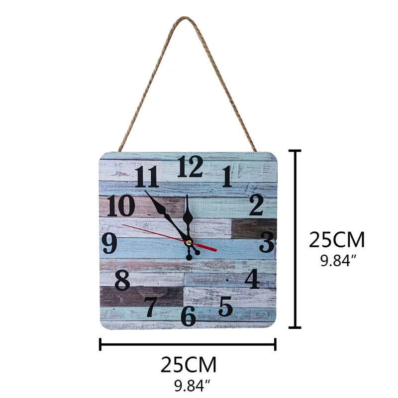 

Industrial Modern Square Wall Clock Art American Personality Living Room Clocks Home Office School Vintage Decor