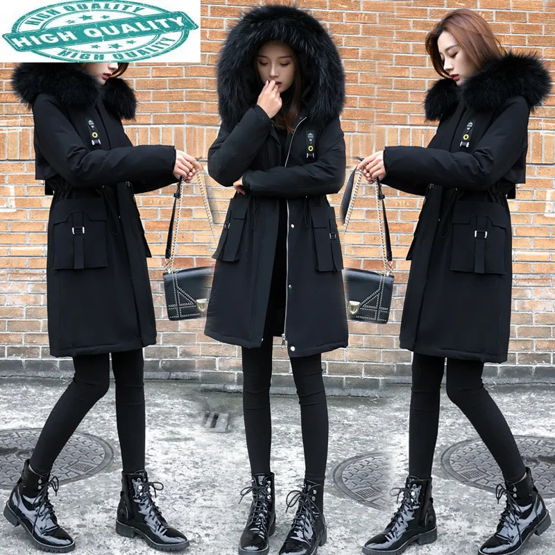 Женские парки зимняя куртка женское длинное пальто женская пуховая с хлопковой
