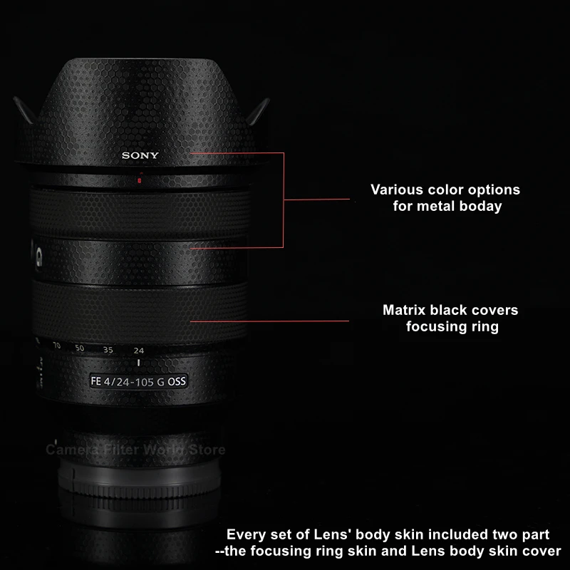 Protetora da Lente para Sony Filme Capa f4 g Oss Lens 3 Decal Protector Anti-scratch Film Tampa m Material fe 24 Fe24-105f4g-105mm