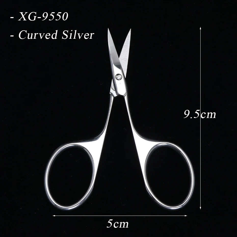 XG-9550 Curve Silver 1 шт. Хамелеон ножницы для ногтей из Нержавеющей Стали Изогнутый кран кутикулы резак для бровей ножницы-триммер кусачки инструмент для макияжа BE1519 - Цвет: XG-9550 Curve Silver
