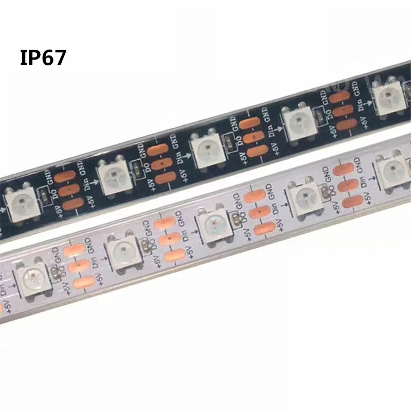 

1-5m 5V WS2812B Led Strip light Individually Addressable WS2812 Smart RGB Led pixel strips Black/White PCB Waterproof IP30/65/67