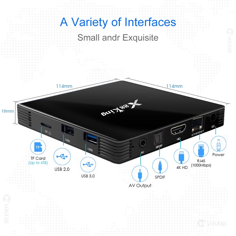 4GB 128G X88 King Amlogic S922X TV Box Android 9.0 Support Dual Wifi BT 5.0 1000M 4K 60fps USB3.0 Google Play Youtube 4K Media super box tv