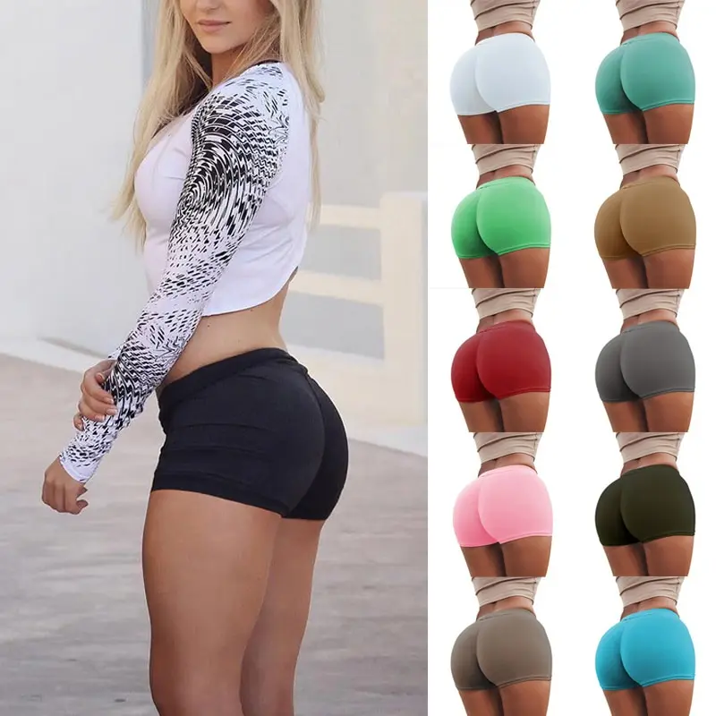 

Women Thin Sexy Cotton Yoga Shorts Push Up Running Gym Legging Bottoms Tights Breathable Fitness Workout Plus Size Sport Short