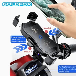 360 degree rotation motorcycle phone holder 15w wireless charger bike bicycle qc3 0 usb fast charging bracket holder mount stand free global shipping