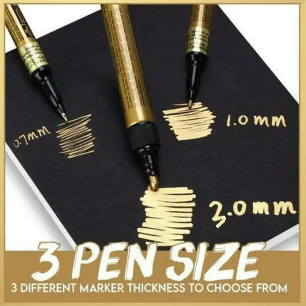 

New Golden White Liquid Mirror Chrome Marker Pen 0.7mm 1mm 3mm Multifunction Diy Signature Pen Hand-painted Design Highlight Pen
