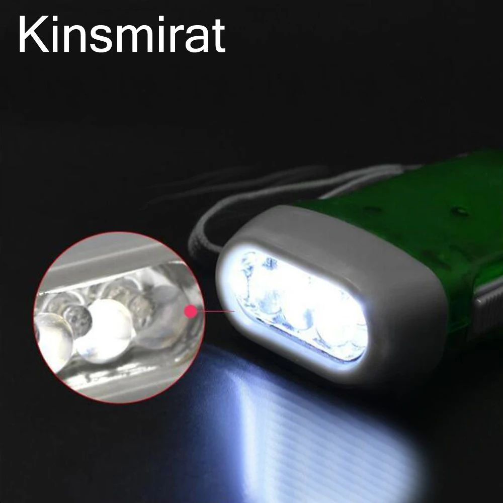 

Outdoor Transparent Three-lamp LED lamp Hand-pressing Self-powering Rechargeable Flashlight Hand-cranking Power Generation Lamp