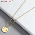 Kinitial модные лунные подвески из нержавеющей стали и ожерелье s Геометрическая круглая полая подвеска в виде звезды цепь ювелирные изделия для женщин девочек
