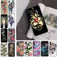 flower dragon snake phone case for redmi note 8pro 8t 9 redmi note 6pro 7 7a 6 6a 8 5plus note 9 pro case