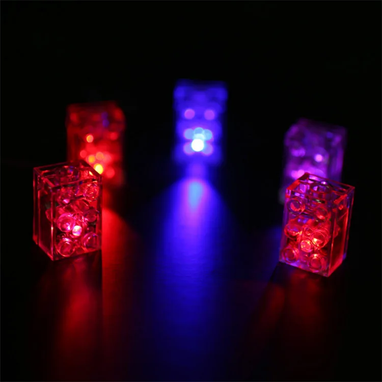 Светодиодный мини 2x3 блоки-кирпичики DIY вспышка для кирпичей строительные блоки светодиодный красный синий изменение цвета света игрушки для детей