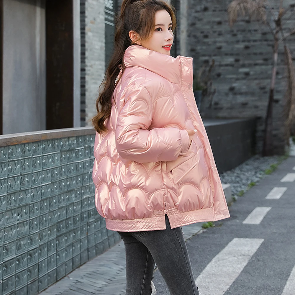 WQJGR Winter Jacket Women Parkas Full Sleeve Thick Oversize Cotton Korean Style Female 2021 Coat Stand Up Collar