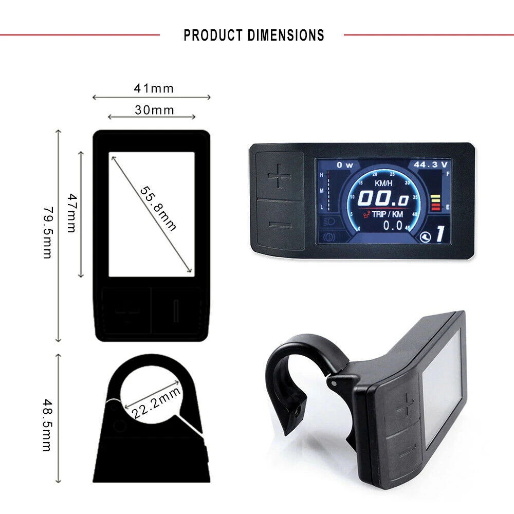 

Electric Bicycle Color LCD Display 500C Stopwatch For Bafang Mid Drive Motor Upgrade Replace Display