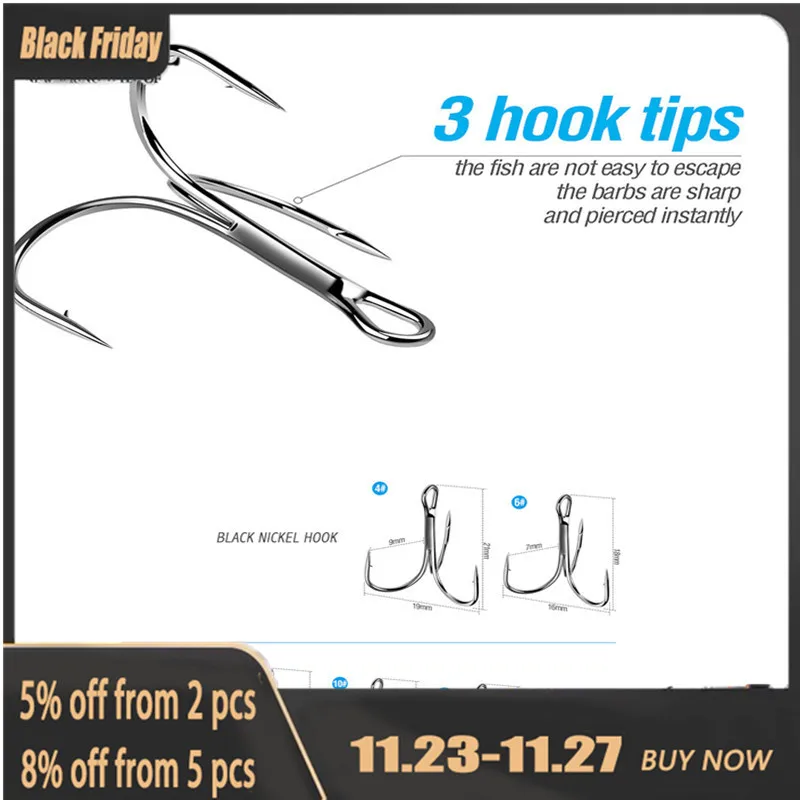 50 шт./кор. прочный руководство супер острыми тройниками размеры 4–12 # приманки