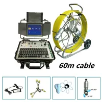 50mm sewerage / drain pipe / borehole inspection camera 360 degree pan  tilt video with 60m Fibreglass rod push cable 8 inch LCD