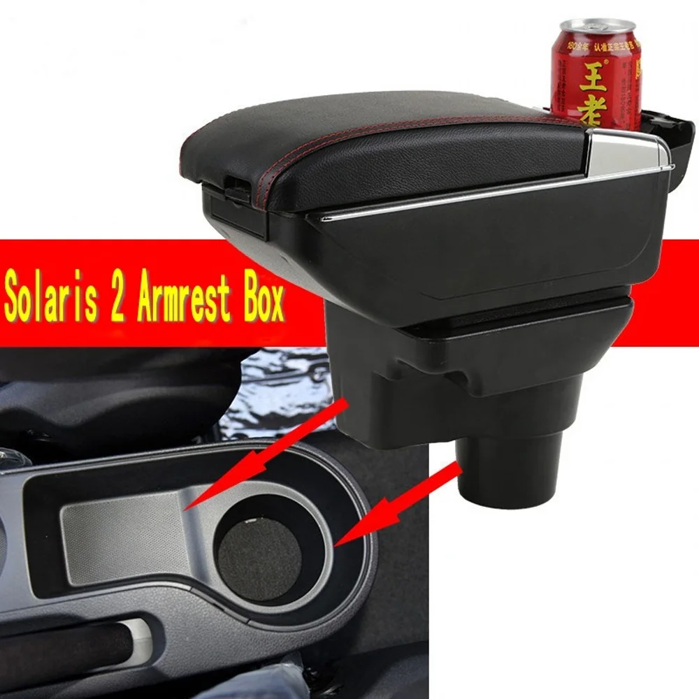 

Arm Rest KIA K2 RIO X-LINE IV Armrest Box Center Console Central Store Content Storage with Cup Holder Ashtray USB Interface