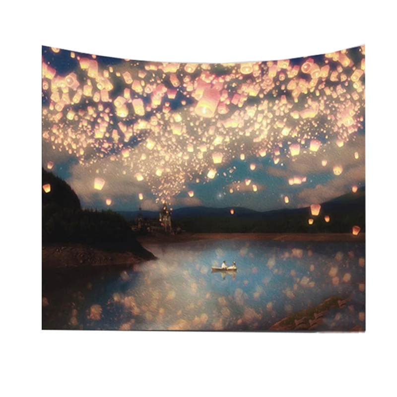 Настенный гобелен с принтом заката настенный 3D ночным небом занавеска природным
