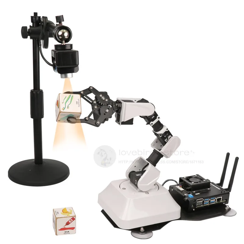 

Hiworder Lobot JetArm robotic arm JETSON NANO artificial intelligence AI visual recognition robot waste sorting system