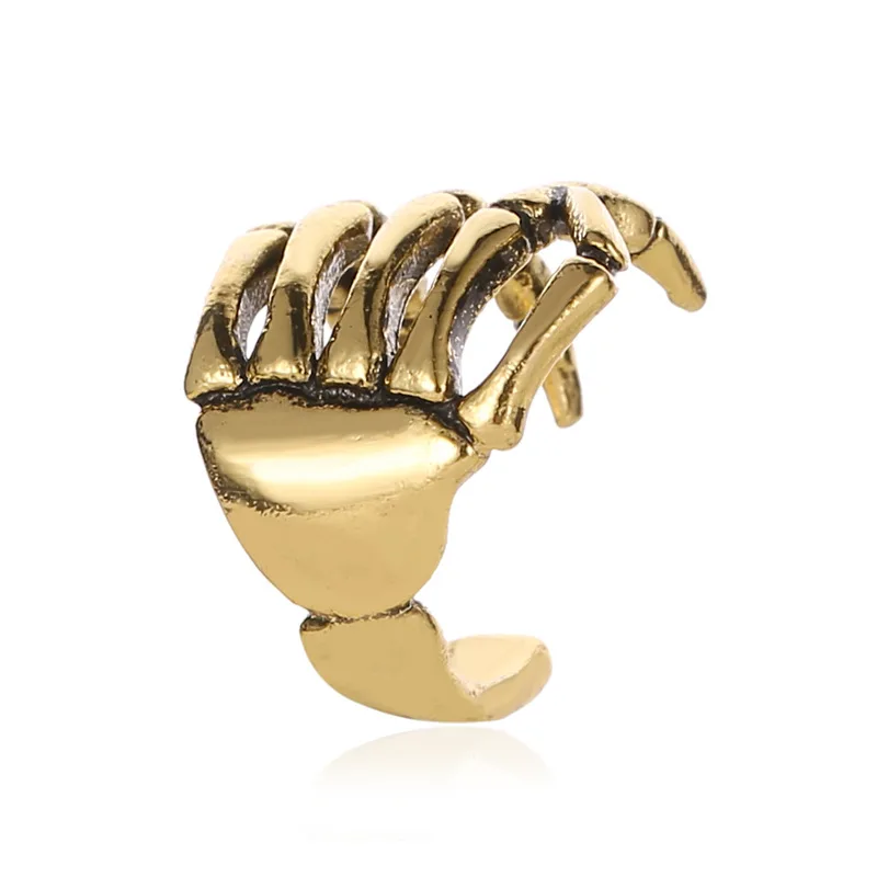 

European and American Fashion Punk Style Skull Hand Spine Bone Ear Bone Clip Earrings Fake Piercing Ear Clip Ear Jewelry Earring