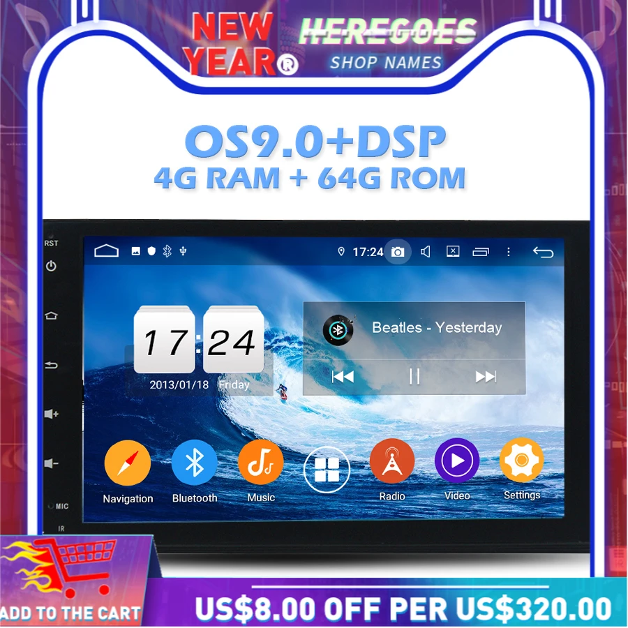 IPS DSP Android 10 0 4 Гб RAM 64 ROM автомобильный dvd-плеер Wifi 4G Bluetooth RDS радио GPS карта для Toyota