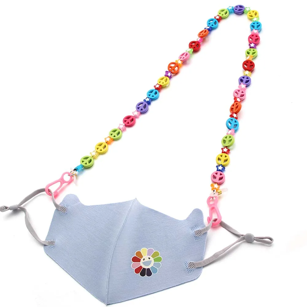 

Горный мультфильм звезда знак мира акриловый держатель факса цепочка ожерелье цепочки для очков многофункциональная маска ремешок маска