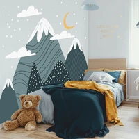big mont blanc mountain moon cloud wall decal playroom baby nusery travel explore mountain sky wall sticker kids room vinyl deco