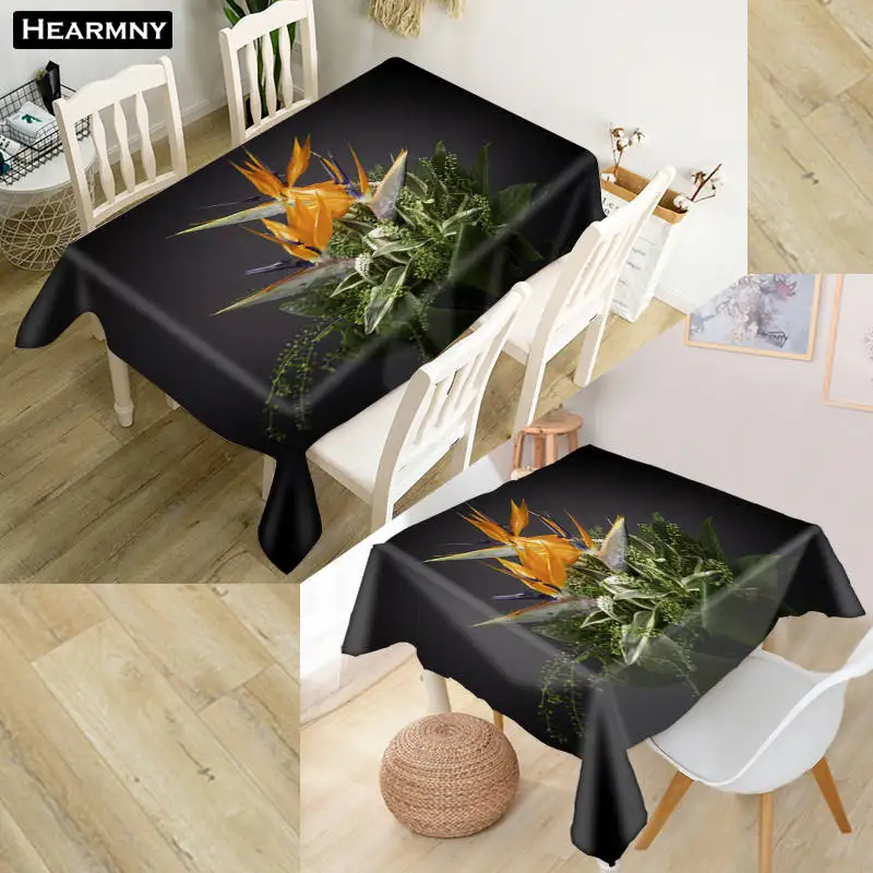 

New Custom bird of paradise flower Tablecloth decoration Oxford waterproof anti-scalding oil-proof coffee table cover More size