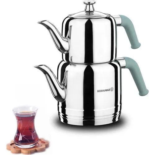 

Korkmaz A189-03 Riva steel teapot set tea 5 Different Colors time enjoying Teapot brewing kitchen supplies